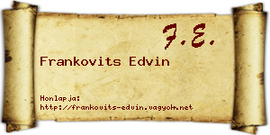 Frankovits Edvin névjegykártya